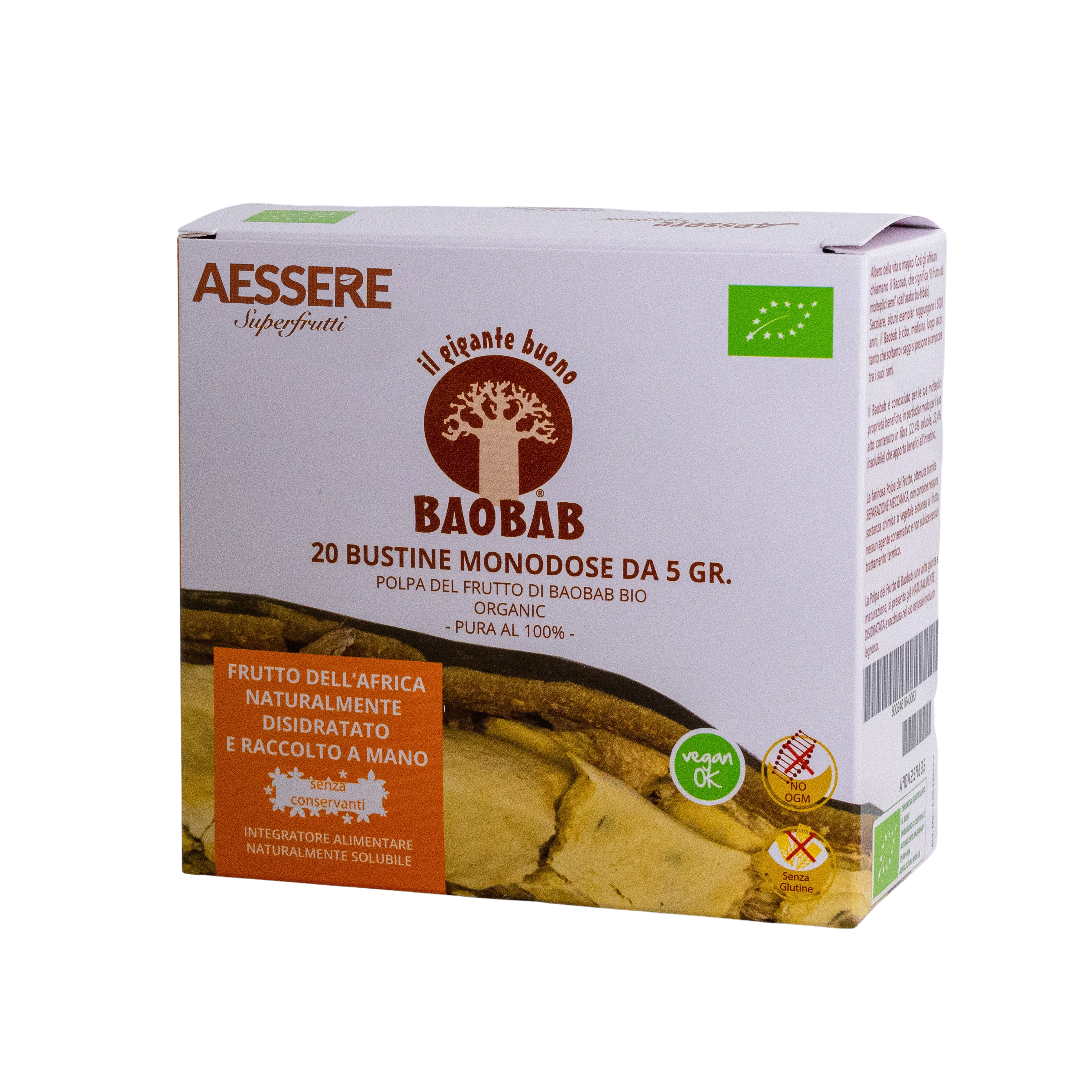 Baobab Aessere - Polpa monodosi 20 (20 x 5 gr.) BIO
